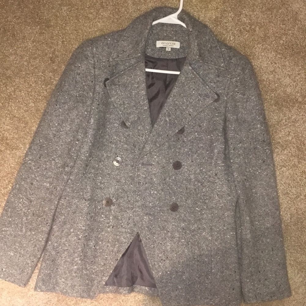 Emanuel Ungaro gray tweed blazer